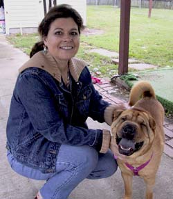 Susan with her Shar Pei "Bruschi."